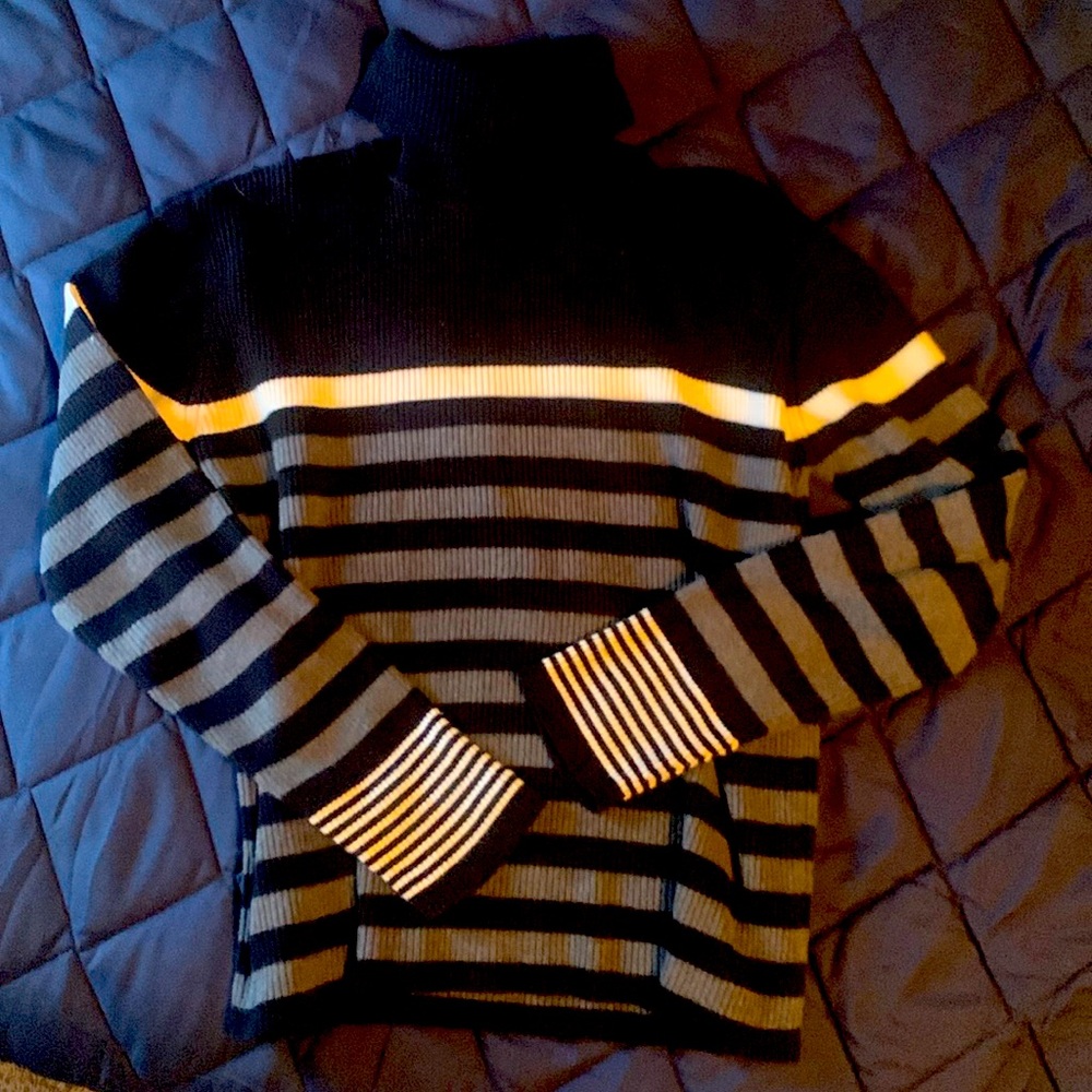 Striped turtleneck sweater